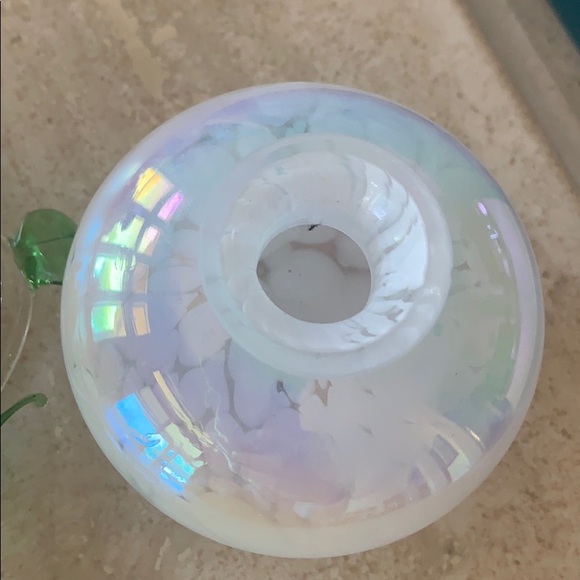 Hand blown glass Perfume Jar w lid as a flower - Picture 6 of 8